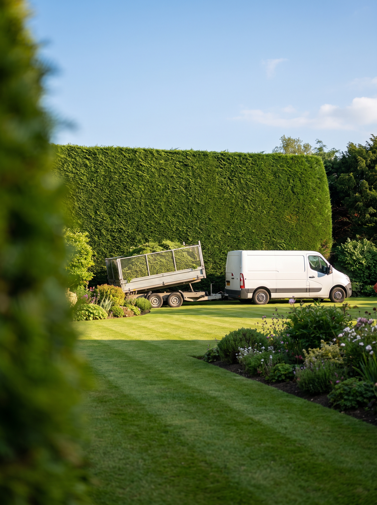 Camionnette et remorque GreenRush sur un chantier
